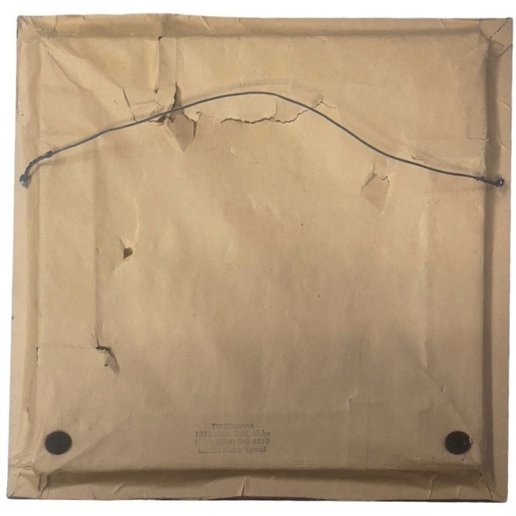 Vintage Framed Needlepoint Artwork Hummingbirds & Pink Cherry Blossoms - Picture 7 of 8